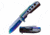 Mtech MT-A1107RB Spring Assisted Knife, 3.75in, 3CR13 Stainless Steel, Reversed Tanto, Blue/Steel Blade, Stainless Steel Handle, Rainbow, MT-A1107RB