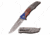 Mtech MU-A098SW Spring Assisted Knife, 3.75in, Stainless Steel, Spear Point, Stonewashed Blade, Stainless Steel Handle w/ American Flag Design, -, MX-A849SW