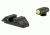 Night Fision Perfect Dot Night Sight Set w/Front, Square Rear, Yellow Front w/Green Tritium, Black Rear w/Green T, Fits Glock 42/43, GLK-003-003-YGZG