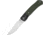 QSP Knife Gannet Linerlock Green Folding Knife, 3.38 satin finish 154CM stainless blade, Green linen micarta handle, QS137-C