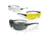 Radians OV3-114CS Overlook Glasses Clear, Smoke Gray, Amber Lens Black, Silver F