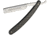 Razolution Straight Razor Folding Knife,4in,Carbon Steel,Standard Edge Straight Head Blade,Satin,Black Aluminum Handle SBT88171