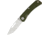 Real Steel Akuma Linerlock Olive Green Folding Knife, 3.75 satin finish Bohler K110 stainless blade, OD green textured G10 handle, 9112