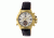 Reign Mens Goliath Watch,44mm,Ivory Dial,Gold Bezel,Black Leather Strap REIRN3304
