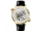 Mens Thanos Watch,White Dial,Gold Bezel,Black Leather Strap