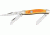 Rough Rider Stockman Fold Knife 3.5in, Clip, spey and sheepsfoot blade, Orange smooth bone handle RR005