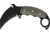 Shadow Tech Combat Karambit Fixed Knife, 1095 high carbon steel karambit blade with black p, OD green canvas micarta handle STK062