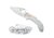 Spyderco Dragonfly SS Tattoo FE Blade Folding Knife, 2.32in, VG-10, Leaf Blade, Stainless Steel Handle, C28PT