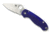 Spyderco Para 3 Folding Knife, Plain Edge, Satin Finish, Dark Blue Handle, C223GPDBL