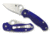 Spyderco Para 3 Folding Knife, Plain Edge, Satin Finish, Dark Blue Handle, C223GPDBL