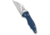 Spyderco Yojimbo 2 G-10 CPM SPY27 3.2in Folding Knife, CPM SPY 27 Blade Steel, Plain Edge, Satin Finish, Silver, Blue G-10 Handle, C85GPCBL2