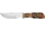 Steel Stag Finger Grip Skinner Fixed Knife, stainless modified skinner blade, Grooved stag and dark brown wood handle SS7020