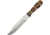 Steel Stag Mini Hunter Stag Knife, Mini Hunter, 7.5in Overall, 4.5in Satin SS Clip Point Blade, Bone And Wood Handle, Brown Leather Sheath, SS-7026