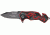 Tac Force Dragon Strike A/O Fold Knife, black coated HC steel blade, Red anodized Alum. handle TF686BR