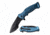 TAC Force TF-993BL Spring Assisted Knife, 3.5in, 3CR13 Stainless Steel, Recurved, Half-Serrated, Black Blade, Aluminum Handle, Blue, TF-993BL
