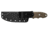 Tops Knives Backpacker's Bowie Fixed Blade Knife,4.5in,1095 RC 56-58 Steel,Tumble Blade,Green Canvas Micarta Handle, BPB-01