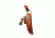 Tops Knives Leather Dangler-Style Sheath, w/Firesteel and Survival Whistle, Brown, Right Hand, SHL-BUSH-BRN