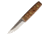 TOPS Knives Tanimboca Puukko Knife, 7.75in Overall, 3.5in Tumbled Finish 1095Hc Steel Blade, Tan Canvas Micarta Handle, Rocky Mountain Tread Handle, Brown Leather Sheath, TPUK-01-RMT