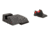 Trijicon Fiber Optic Pistol Front/Rear Sight Set, Red Fiber Stick, H&amp;K .45/.45Tactical, Black, 601044
