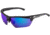 TRYBE Tactical Universal Fit Safety Glasses, Adjustable Wire Core Temples and Nose Piece, Blue Mirror Lens, Black, UFSG-BLM