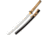 United Cutlery Shikoto Samurai Wakizashi Knife, 19.75 blade, Hardwood handle wrapped in tea-colored rayskin and, UC3436