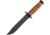 United Cutlery USMC Combat Fighting Knife, 7 black coated 420 stainless clip point blade, Stacked leather handle, UC3092