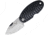 V NIVES Hermit Crab Linerlock Folding Knife, 2in Closed, 1.5in Stonewash 8Cr13Mov SS Blade, Black Grooved Frn Handle, Thumb Disk, Pocket Clip, V17FRNPBK