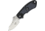 V NIVES Stout Linerlock Folding Knife, 3.63in Closed, 2.25in Satin 8Cr13Mov SS Drop Point, Black Aluminum Handle With Gray Rubber Insert, Thumb Stud, Pocket Clip, Storage Case., V07ALPBK