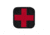 Vism First Aid Patch 1.5x1.5, Hook Fastener Backing, Black/Red, CVPAID