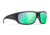 Wiley X WX Omega Sunglasses, Matte Black Frame, Captivate Polarized Green Mirror Lens, ACOME22