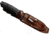 WOOX Rock 62 Fixed Blade Knife, 4.25 in, Drop Point, Mil-Spec Black, Sleipner Steel Blade, Engraved American Walnut Handle, Phantom Black, BU.KNF001.10