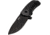 WOOX Rock 62 Fixed Blade Knife, 4.25 in, Drop Point, Mil-Spec Black, Sleipner Steel Blade, Plain American Walnut Handle, Phantom Black, BU.KNF001.09