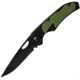 ABKT Tac Mark II Lockback OD Folding Knife, 2.5 black oxide coated 8Cr13MoV stainless blade, Black stainless handle with OD green G10 inlay, AB062G
