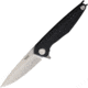 Acta Non Verba Knives Z300 Framelock Folding Knife, 3.5 stonewash finish Sleipner tool steel blade, Black finger grooved titanium handle, ANVZ300-017