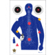 Action Target SSO-99 Modified B-21E Target w/Human Anatomy, Pack of 100, Blue/ Yellow/ Red/ Black, SSO-99