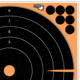Allen EZ-Aim Adhesive Splash Bullseye Target, 5 Per Pack, Orange, 12x12in, 15317