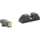 AmeriGlo Glock Gen 5 Cap Tritium Pistol Sight Sets, Green Tritium Lamp LumiGreen Square Outline FRONT, LumiGreen Line non Tritium REAR, GL-5614