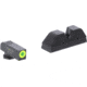 AmeriGlo Green Tritium Lamp, LimeLumi Outline FRONT, Black Serrated U notch REAR, All Gen, 20,21,29,30,31,32,36,40,41, GL-356