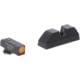 AmeriGlo Green Tritium Lamp, Orange Outline FRONT, Black Serrated U notch REAR, All Gen, 20,21,29,30,31,32,36,40,41, GL-355