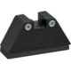 AmeriGlo Rear Only-Green Tritium Lamp, 2-dot White Outlines .451" H .150 Sq Notch fits MOS slide, GTR-115