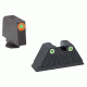 Ameriglo Tritium Front Rear Tall Suppressor Set, green orange GL-331