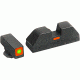 AmeriGlo Tritium Night Sight Fits Glock 17,19,22,23,24,26,27,33,34,35,37,38,39, ProGlo Square Front, Orange and Orange Painted Line Rear GL-616
