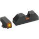 AmeriGlo Tritium Night Sight For Glock 17, ProGlo Square Front, Orange and Orange Painted Line Rear