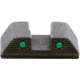AmeriGlo Tritium Rear Sights for Glock 42/43/43X/48 w/Green Tritium 2 Dot Black Outlines .256in H .165 Sq Notch, Trooper MOS fit, GL-895R