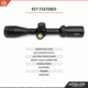 Athlon Optics Talos 3-12x40mm Rifle Scope, 1in Tube, Center-X, Second Focal Plane, MOA Reticle, Black, 215003