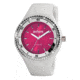 Axcent Exotic Watch, White Strap, Hot Pink Face, Multicolor Hands X15604-05