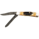 Bear &amp; Son Mini Trapper Fold Knife, SS clip and spey Blades, India Stag Bone Handle BC507D