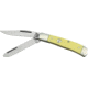 Bear &amp; Son Sm Trapper Fold Knife, High-polished 1095 Carbon Steel clip and spey blad, Smooth yellow Delrin handl BCC35412