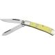 Bear &amp; Son Sm Trapper Fold Knife, High-polished 1095 Carbon Steel clip and spey blad, Smooth yellow Delrin handl BCC35412