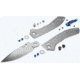 Benchmade 748 Narrows Folding Knife, 3.43in, M390 58-61HRC, Plain Drop Point, Raw Titanium, 748